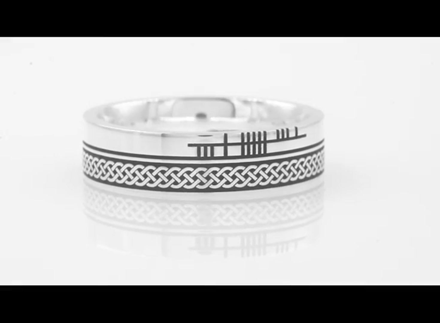 Personalized Ogham Celtic Knot Ring Video