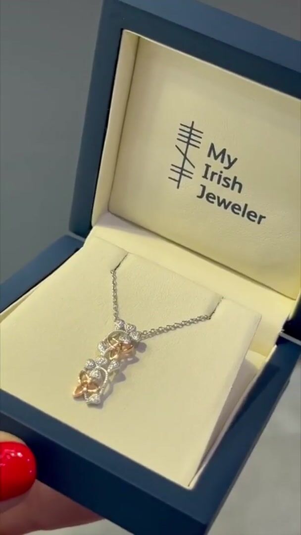 Sterling Silver Rose Gold Trinity Knot Shamrock Necklace Video