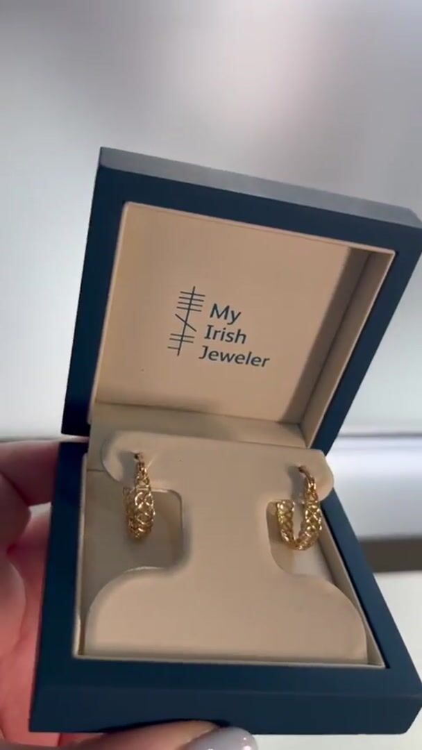 Gold Vermeil Celtic Knot Hoops Video