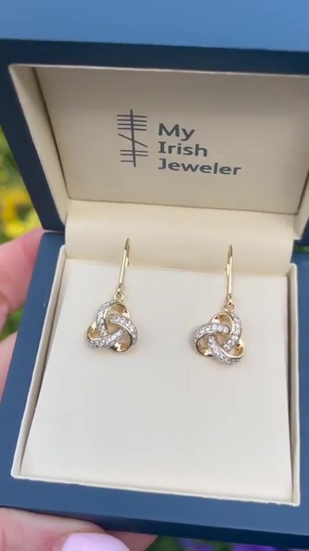 Gold Vermeil Trinity Knot Drop Earrings Video