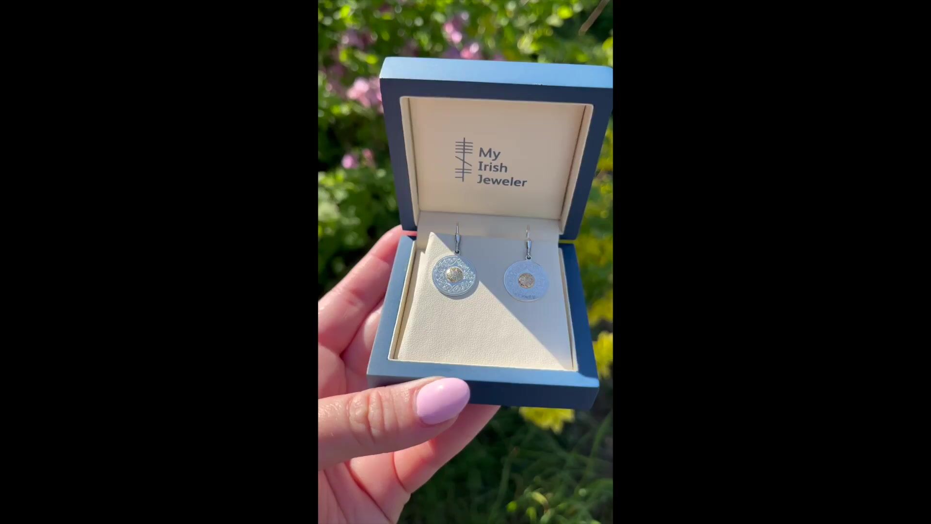 Sterling Silver Round Warrior Earrings With 18K Bead Video