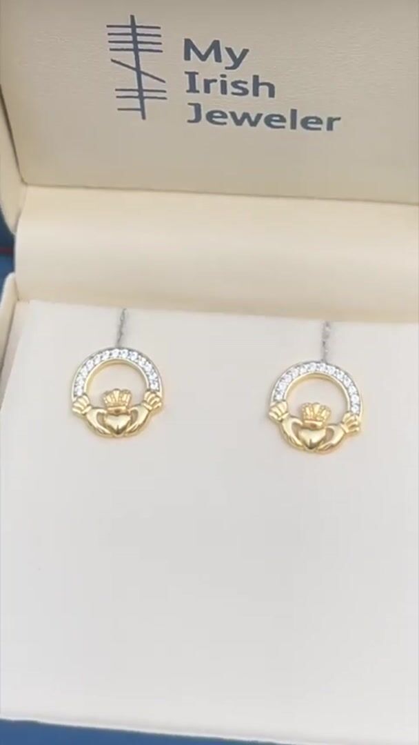 Gold Vermeil Claddagh Earrings Video