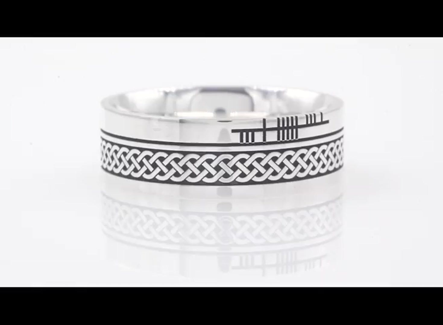 Personalized Ogham Celtic Knot Ring Video
