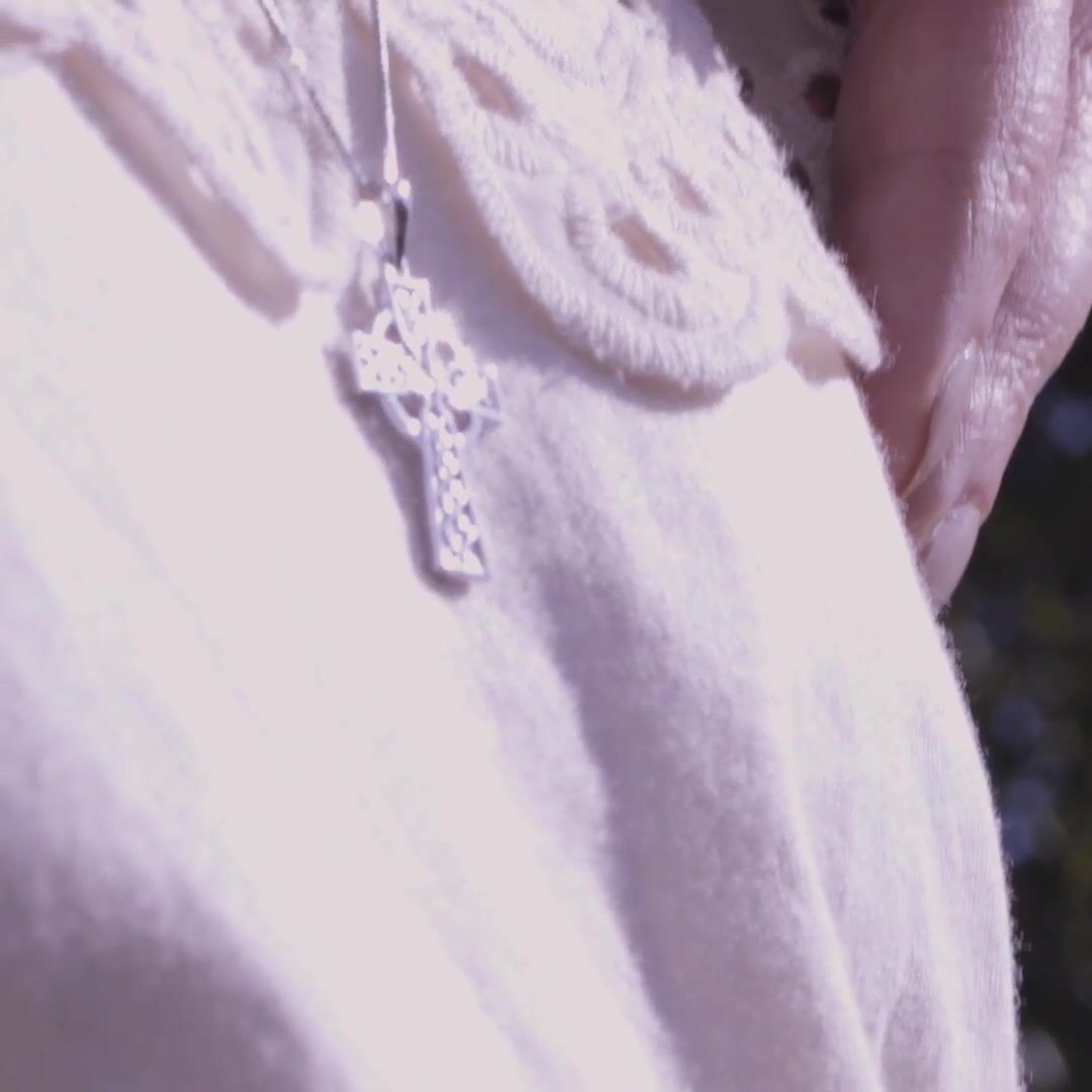 Petite Sterling Silver Celtic Cross Necklace Video