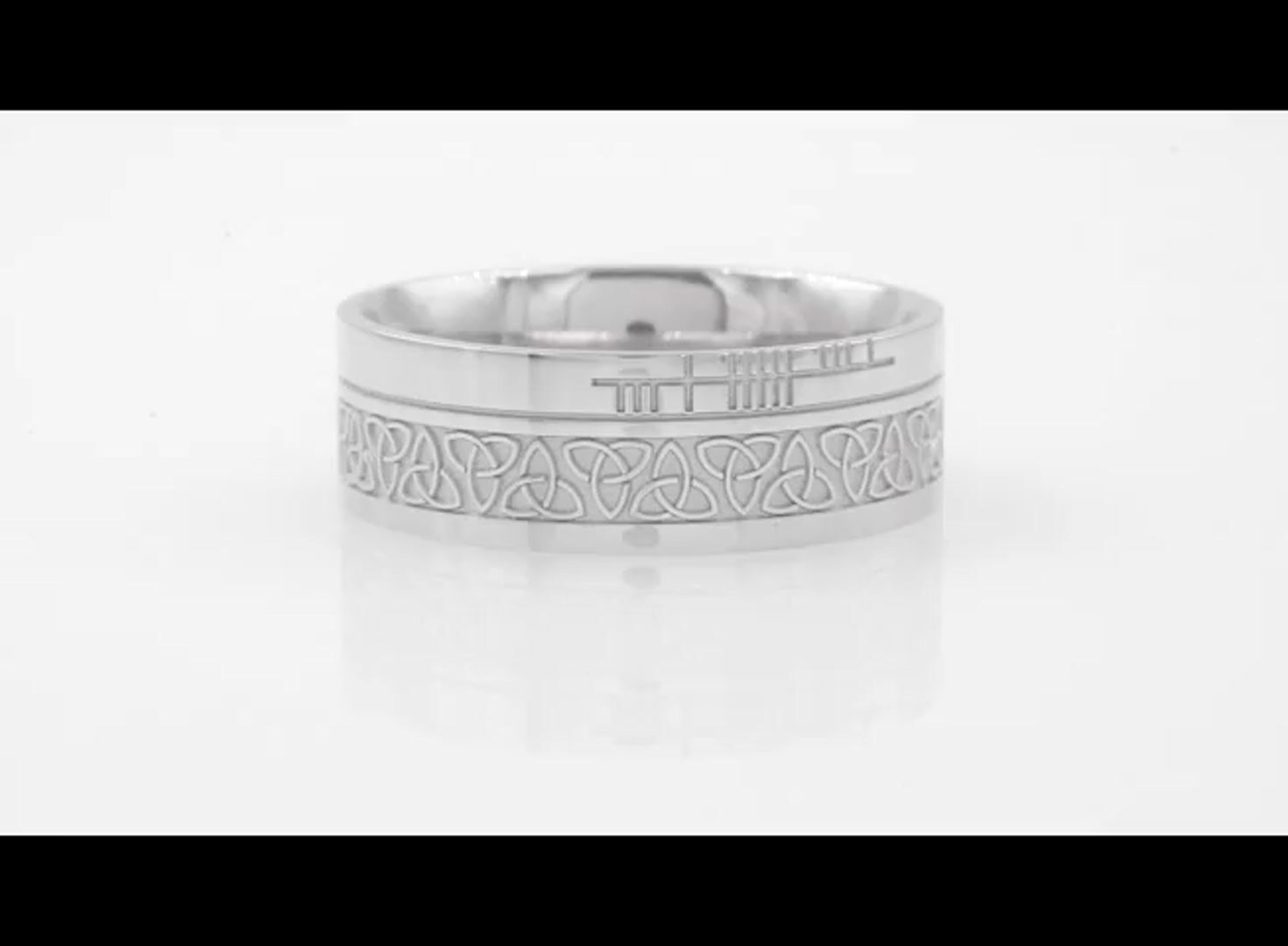 Personalised Ogham Trinity Knot Ring Video