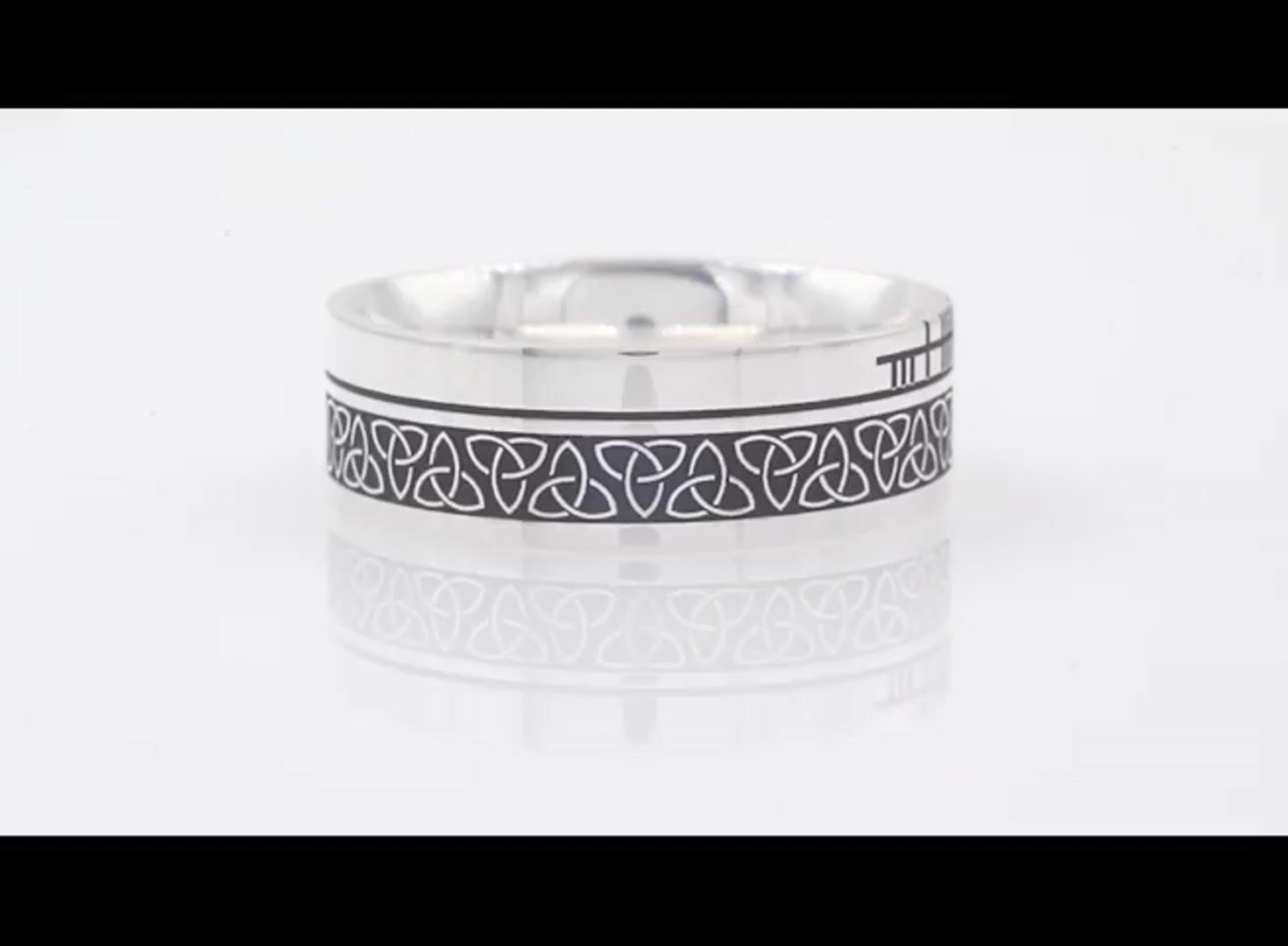 Personalized Trinity Ogham Couples Ring Set Video