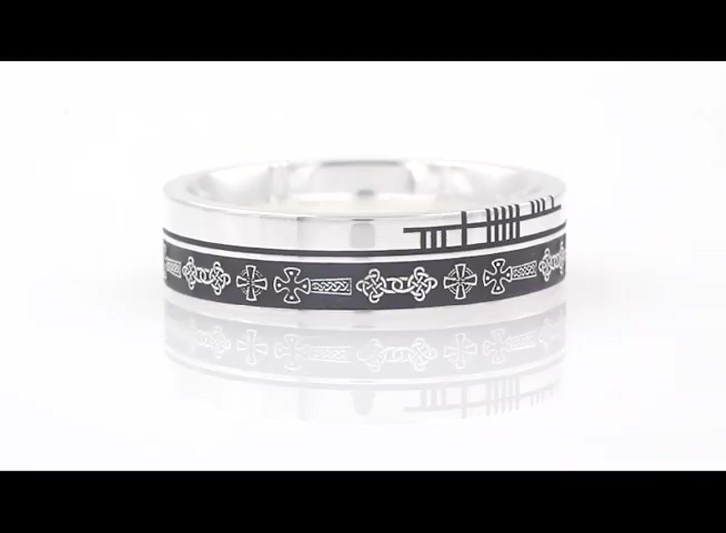 Personalised Ogham Celtic Cross Ring Video