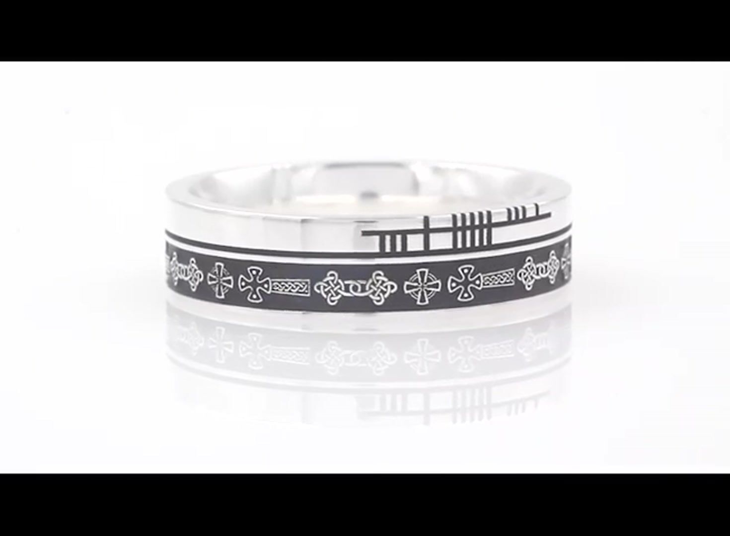 Personalised Ogham Celtic Cross Ring Video
