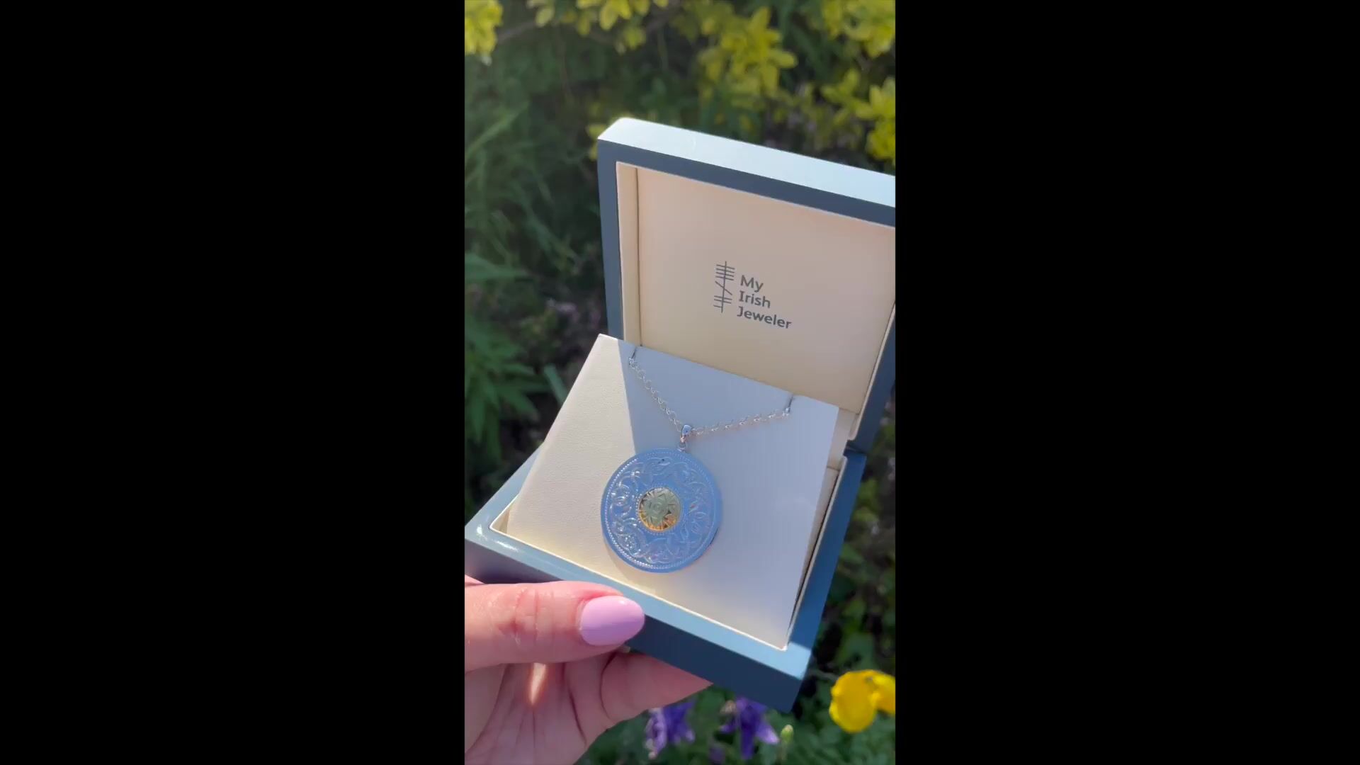 Large Silver Celtic Warrior Necklace with 18K Gold Bead Video