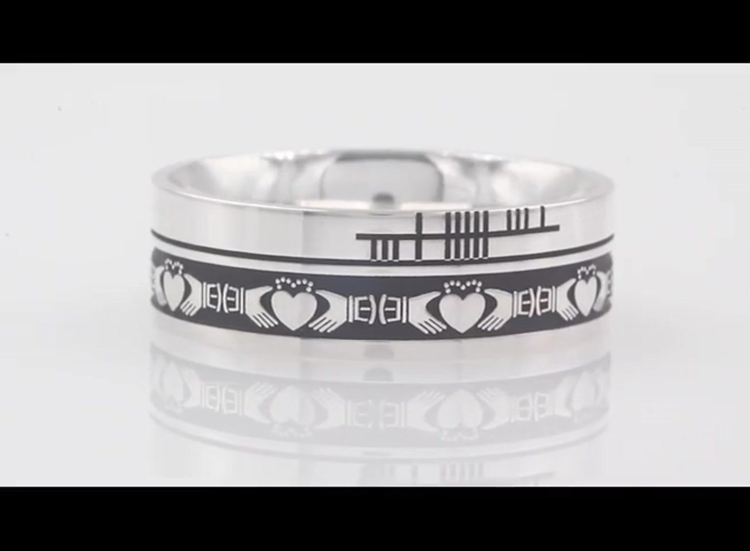 Personalized Ogham Claddagh Ring Video