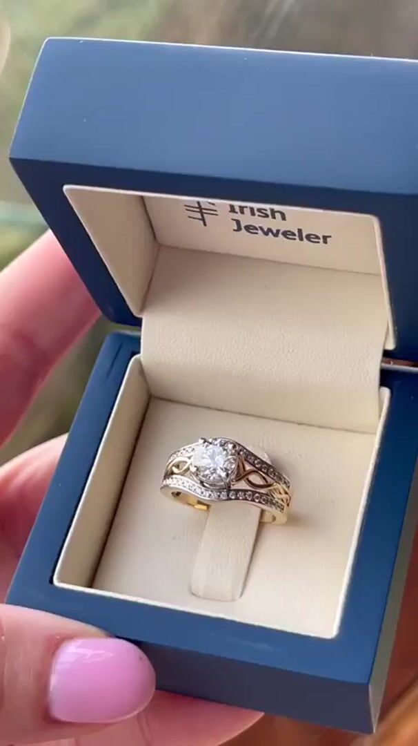 Wide profile Celtic Knot Diamond Ring Video