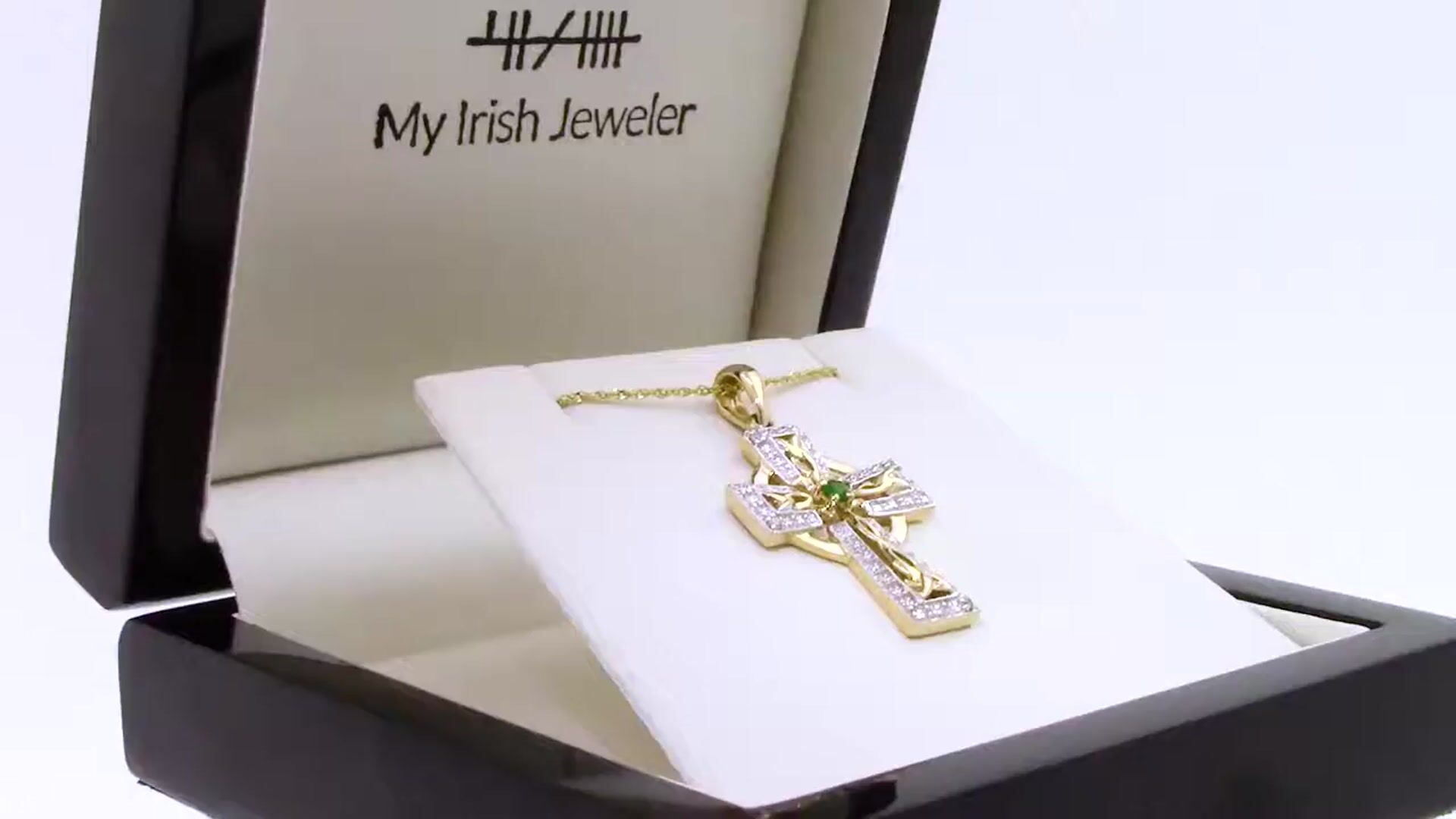 Diamond and emerald set Celtic Cross Video