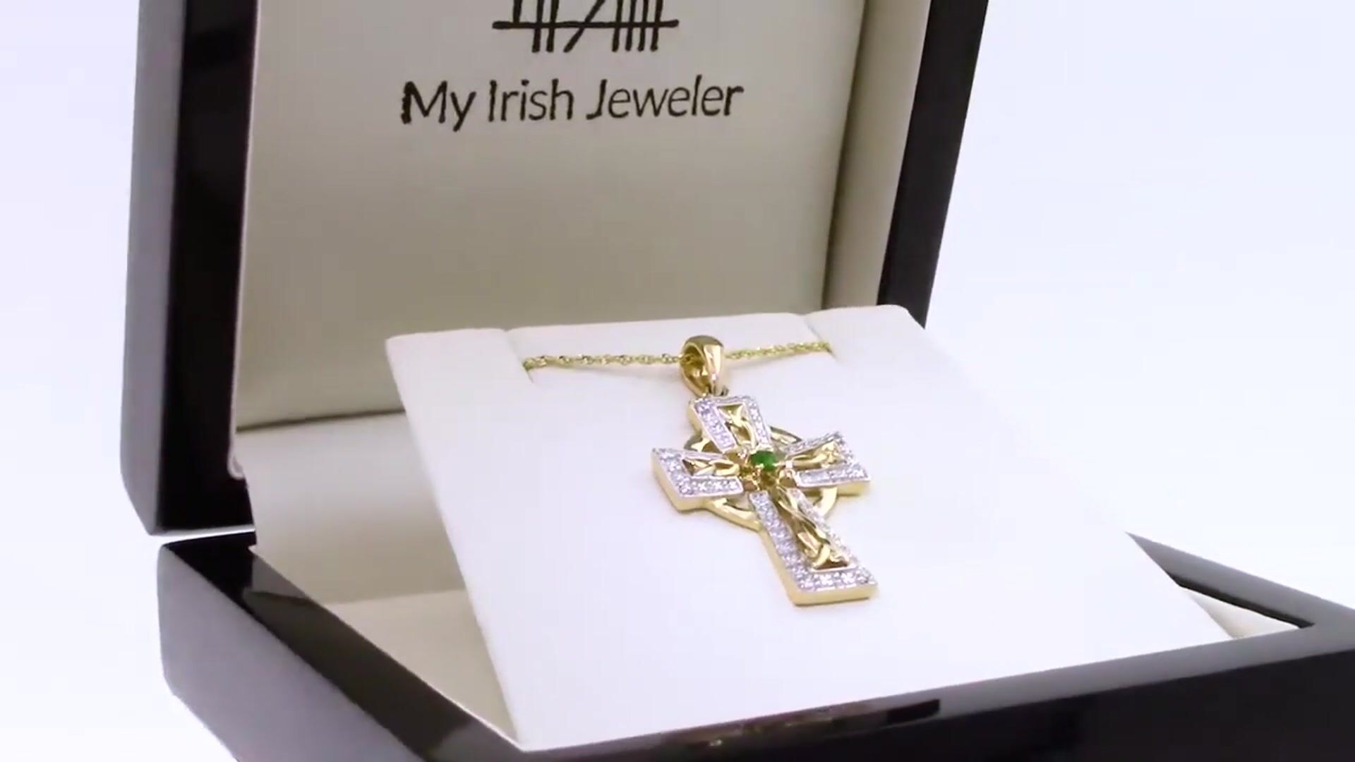Diamond and emerald set Celtic Cross Video