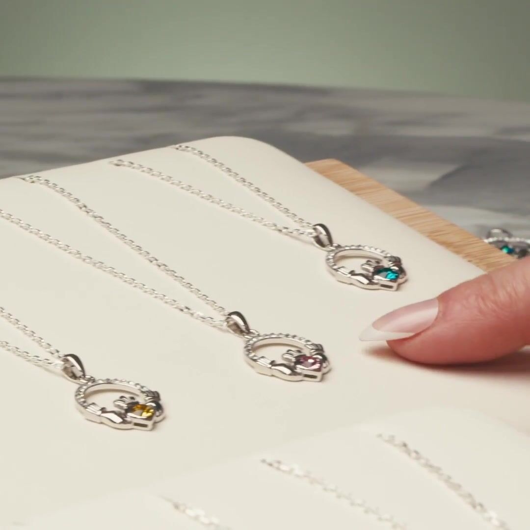 Claddagh Birthstone Necklace Video
