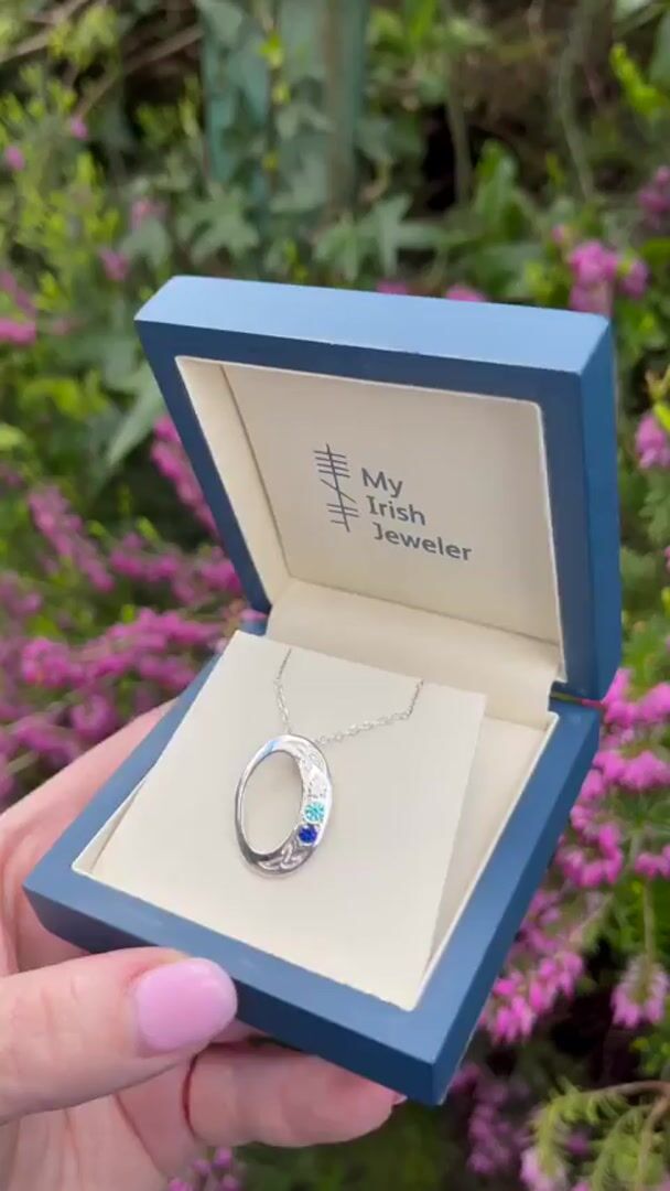 Trinity Knot Family Birthstone Necklace Video