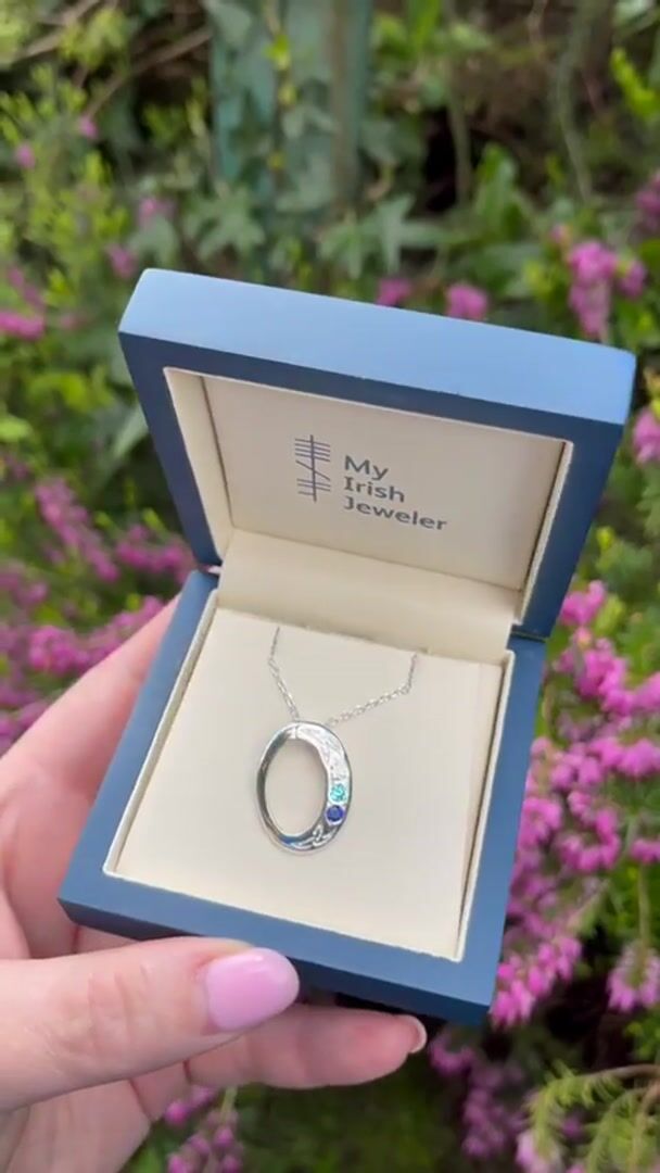 Trinity Knot Family Birthstone Necklace Video