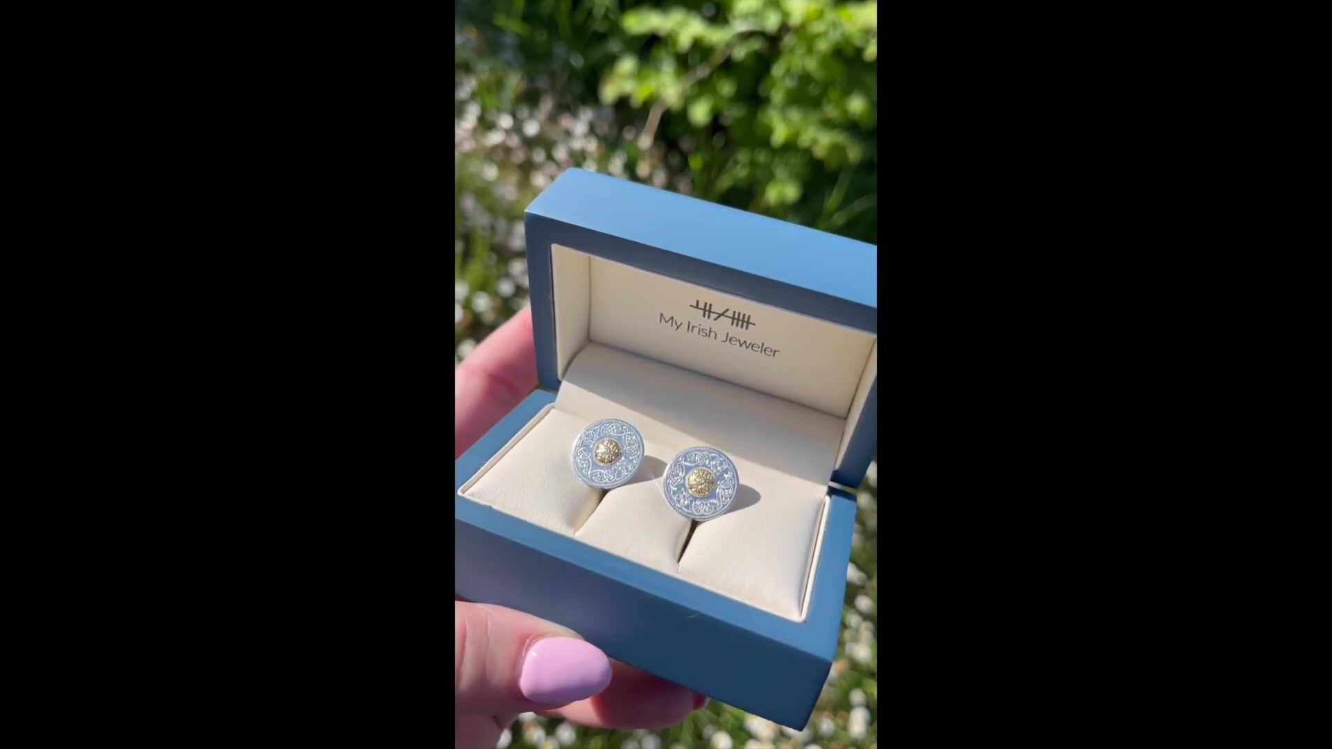 Silver Celtic Warrior Cufflinks with 18K Gold Bead Video