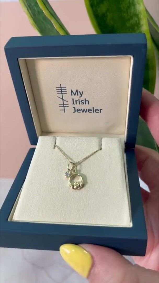 Petite Claddagh and Diamond Duo Necklace Video