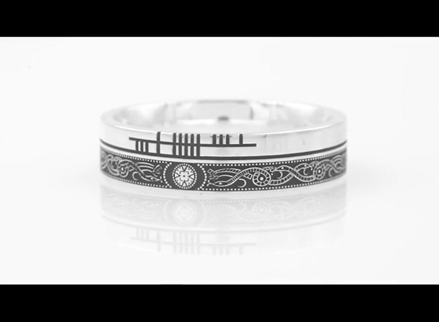 Personalized Ogham Celtic Warrior Ring Video