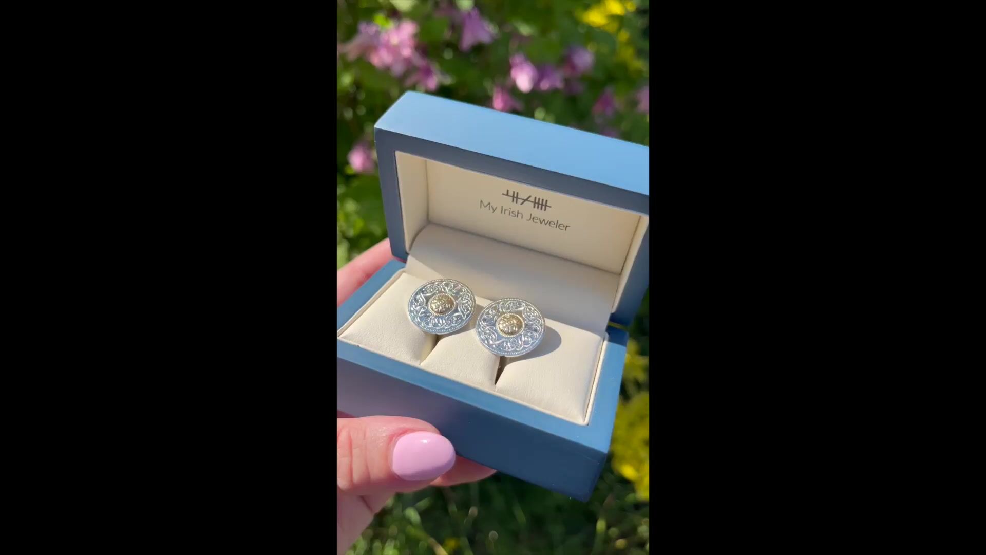 Silver Celtic Warrior Cufflinks with 18K Gold Bead Video