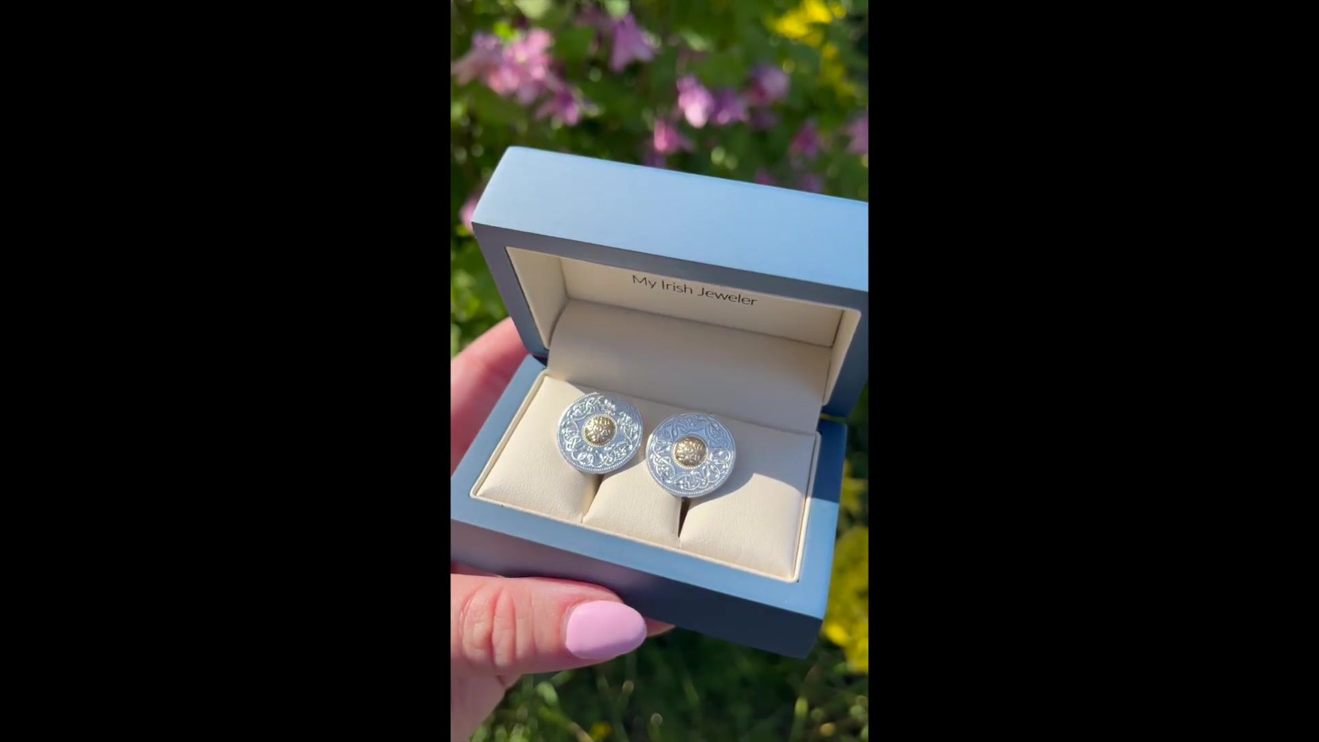 Silver Celtic Warrior Cufflinks with 18K Gold Bead Video