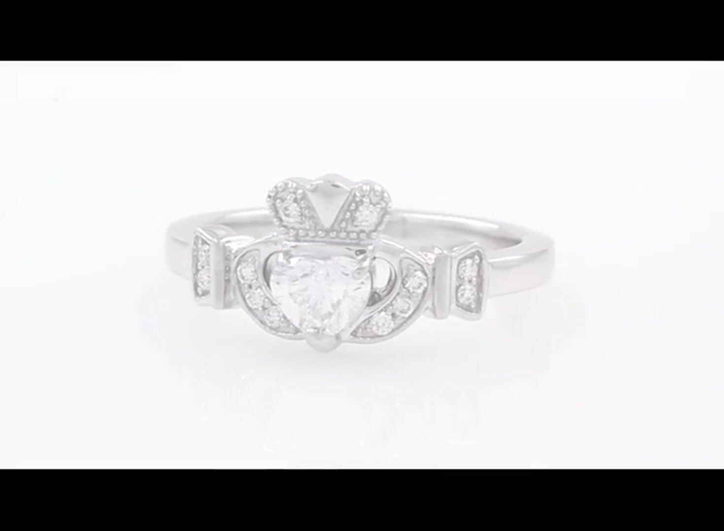 Diamond Claddagh Ring Set Video