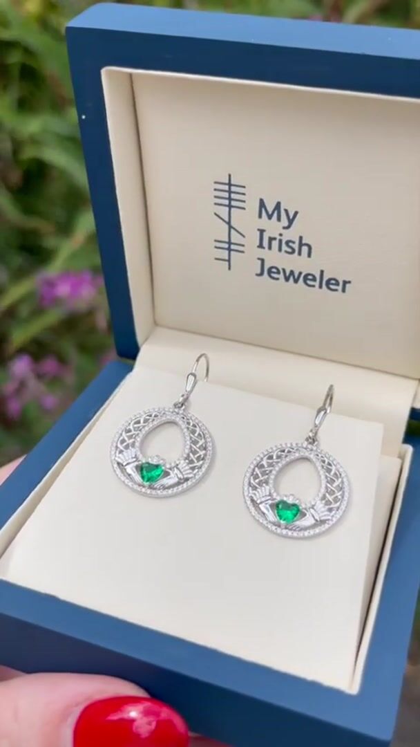 Claddagh Celtic Knot Drop Earrings Video
