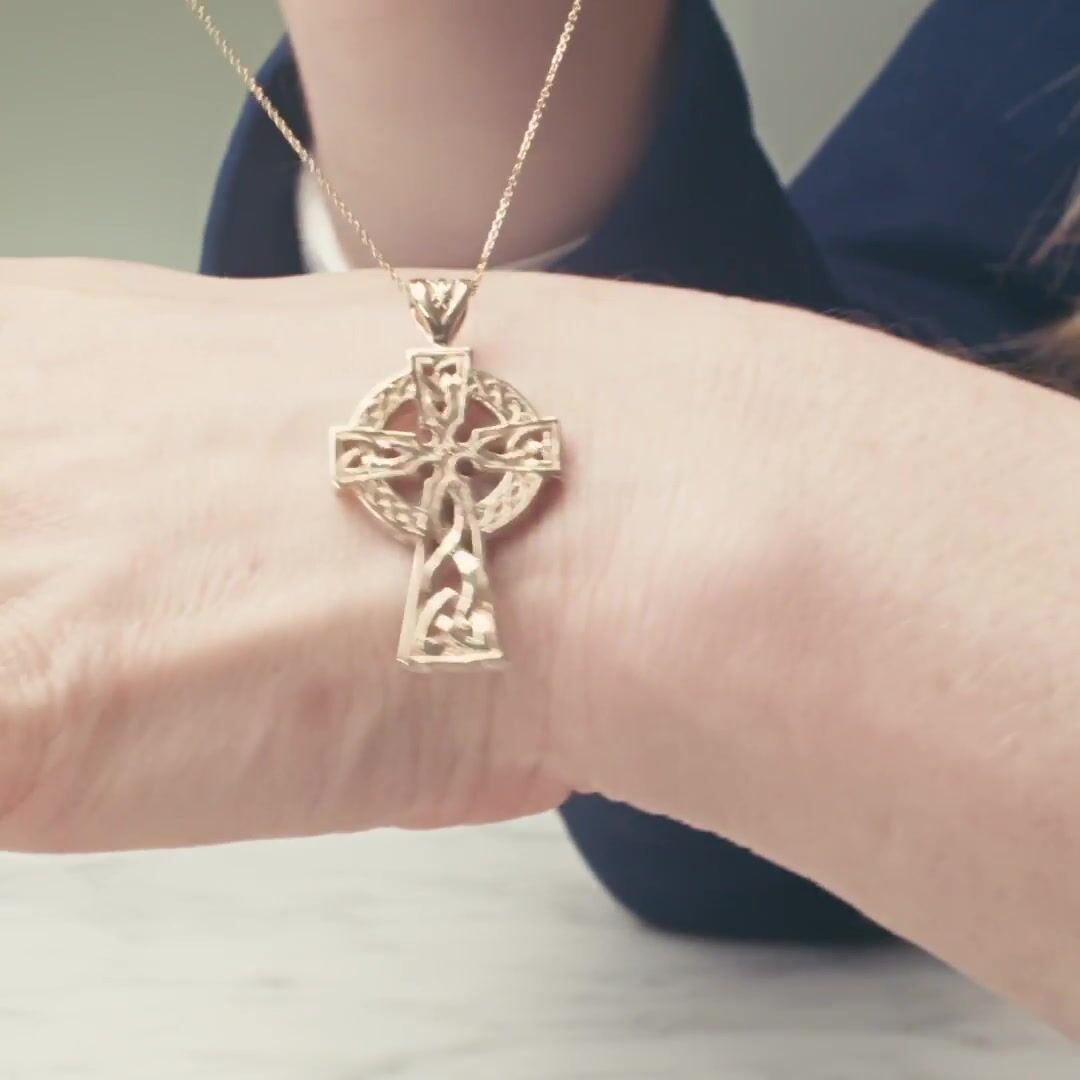 Gold Double Sided Heavy Celtic Cross Video