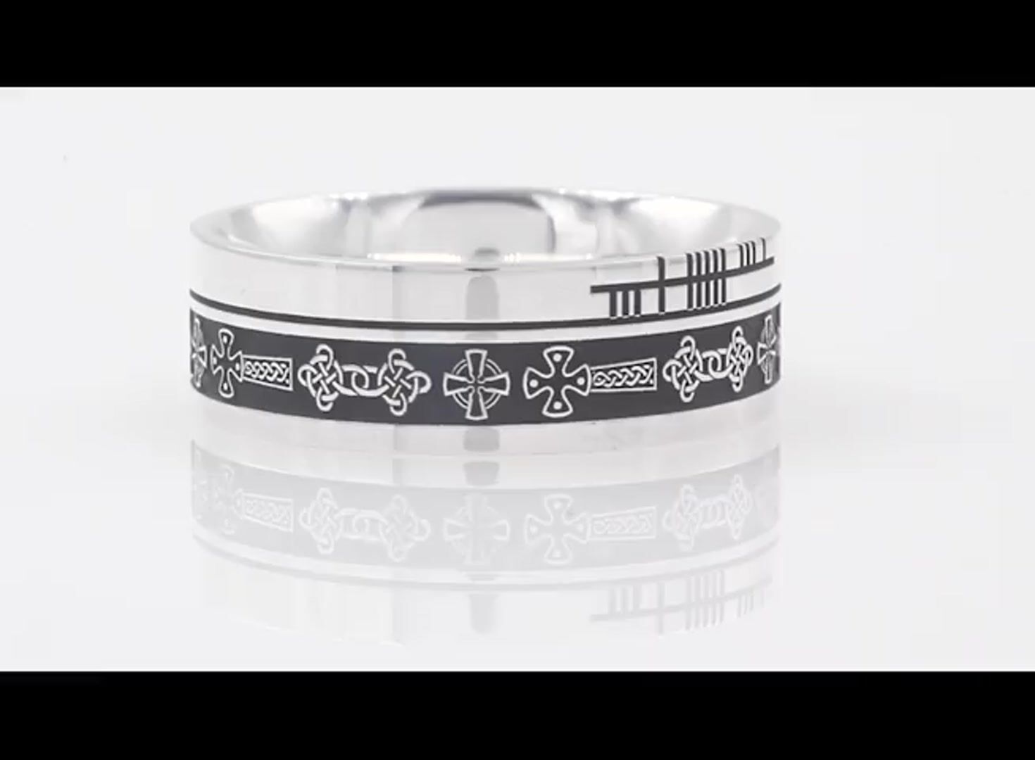Personalized Ogham Celtic Cross Ring Video