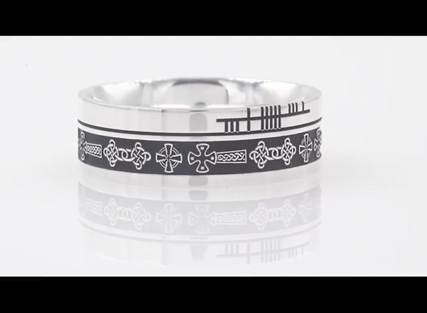 Personalized Ogham Celtic Cross Ring Video