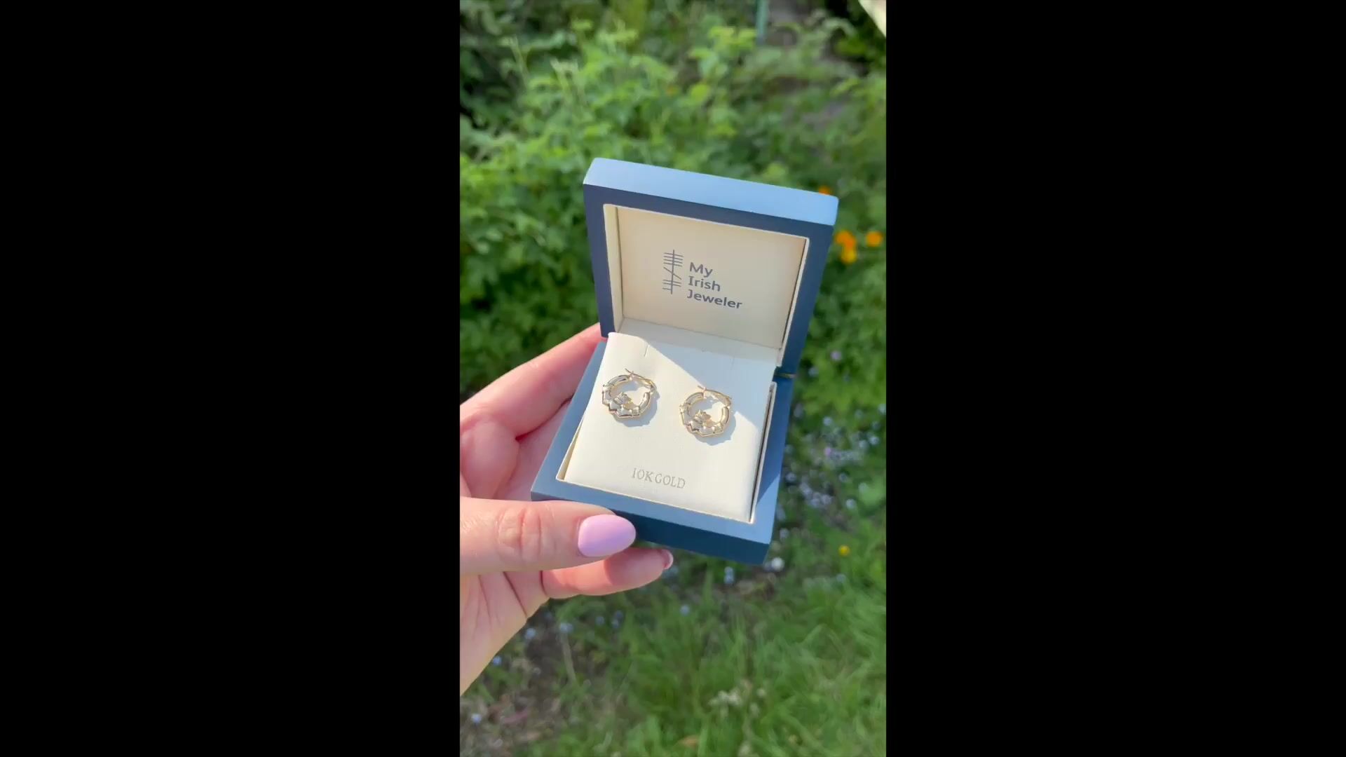 Gold Claddagh Hoop Earrings Video