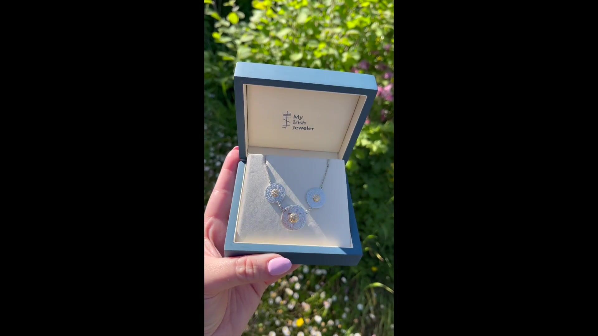 Silver Triple Celtic Warrior Necklace with 18K Gold Bead Video